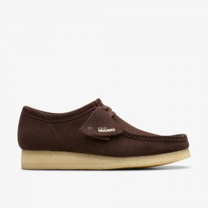 Brown Clarks Men's Wallabee Slip On Shoes | 385LBZETC