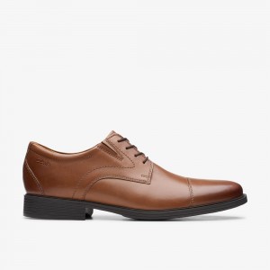 Brown Clarks Men's Whiddon Cap Oxfords | 195LTXAVH