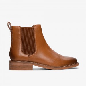 Brown Clarks Women's Cologne Arlo 2 Chelsea Boots | 602CVIQZA