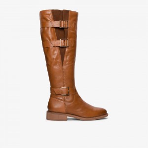 Brown Clarks Women's Cologne Up Knee High Boots | 973HKBCYU