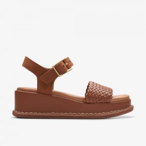 Brown Clarks Women's Kimmei Bay Wedge Sandals | 481YHVLTG