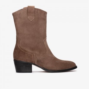 Brown Clarks Women's Octavia Up Mid Boots | 513WLCOHZ