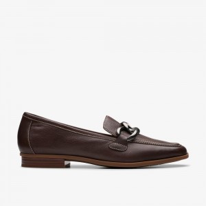 Brown Clarks Women's Sarafyna Iris Loafers | 254OWKBNV