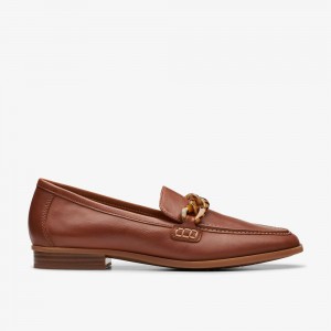 Brown Clarks Women's Sarafyna Iris Loafers | 508YOXCBH