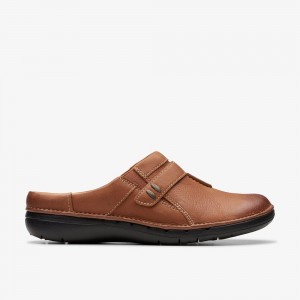 Brown Clarks Women's Un Loop Ease Mules | 106ULRWAB