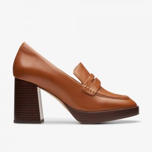 Brown Clarks Women's Zoya 85 Walk Pumps | 903DUWKLZ