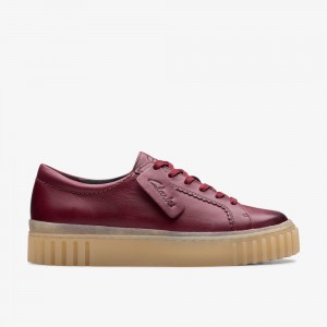 Burgundy Clarks Women's Mayhill Walk Sneakers | 403LDRVSI