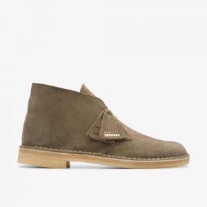 Grey Clarks Men's Desert Boots | 059QAKJZD