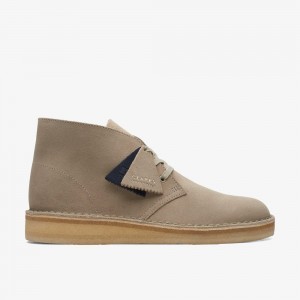 Grey Clarks Men's Desert Coal Boots | 238AQHTWP