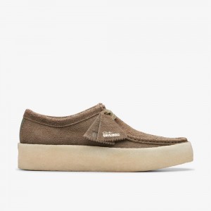 Grey Clarks Men's Wallabee Cup Slip On Shoes | 415JVMDHP