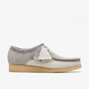 Grey Clarks Men's Wallabee Slip On Shoes | 294DNJYCO