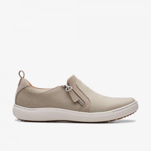 Grey Clarks Women's Nalle Lilac Sneakers | 832ETIMDA