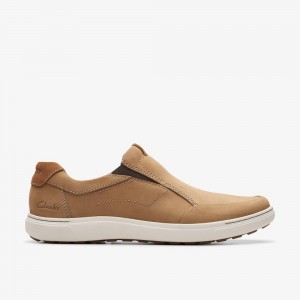 Khaki Clarks Men's Mapstone Step Sneakers | 950HFGIWJ