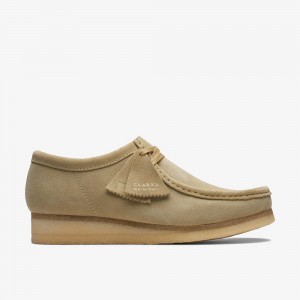 Khaki Clarks Men's Wallabee Slip On Shoes | 379EUXPSA