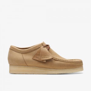 Khaki Clarks Men's Wallabee Slip On Shoes | 208FVXPIW