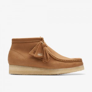 Khaki Clarks Women's Wallabee Boots | 451APMKQT