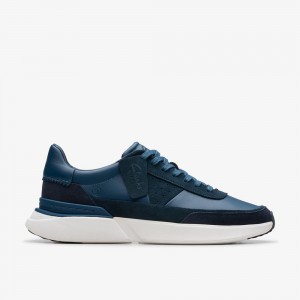 Navy Clarks Men's Craft Pace Sneakers | 746XHIUKA