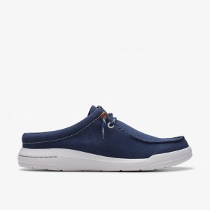 Navy Clarks Men's Driftlite Surf Boat Shoes | 078KVRMSD