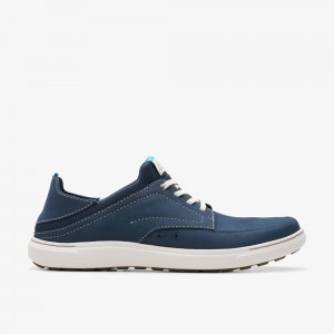 Navy Clarks Men's Mapstone Easy Sneakers | 528NBDUHY