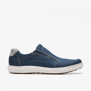 Navy Clarks Men's Mapstone Step Sneakers | 560RQOEZJ