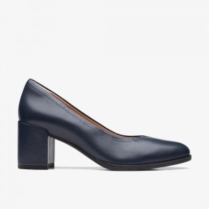 Navy Clarks Women's Freva 55 Court Pumps | 310LOSPKB