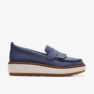 Navy Clarks Women's Orianna Loafer Loafers | 352CXPEDM