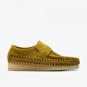 Olive Clarks Men's Wallabee Loafer Weave Loafers | 428PVGEOT