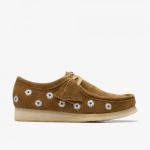 Olive Clarks Men's Wallabee Slip On Shoes | 520QCDLIM