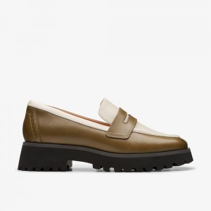 Olive Clarks Women's Stayso Edge Loafers | 297LEKNAV