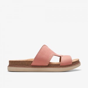 Pink Clarks Women's Arwell Walk Flat Sandals | 978BRYHUK