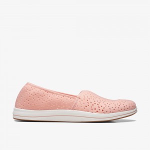 Pink Clarks Women's Breeze Emily Slip On Shoes | 173XCJRFO