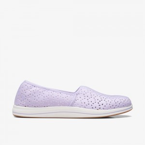 Purple Clarks Women's Breeze Emily Slip On Shoes | 729BCWZIG