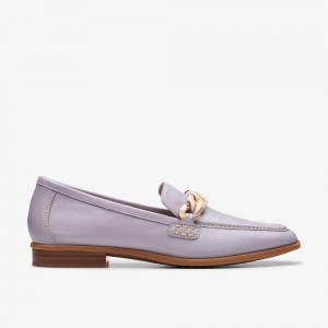 Purple Clarks Women's Sarafyna Iris Loafers | 547LBNFPS