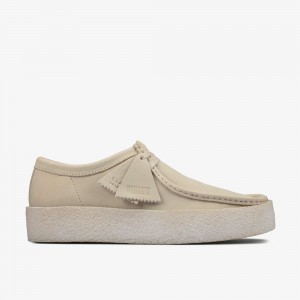 White Clarks Men's Wallabee Cup Slip On Shoes | 370FPYXNB