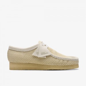 White Clarks Men's Wallabee Slip On Shoes | 859YHZEUG