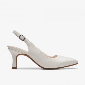 White Clarks Women's Kataleyna Step Pumps | 896OJCAHQ