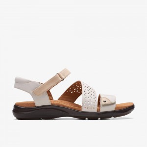 White Clarks Women's Kitly Way Flat Sandals | 157GNCZSM