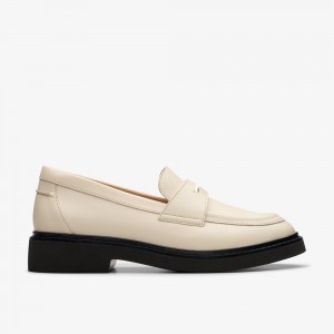 White Clarks Women's Splend Edge Loafers | 615LYKVBO