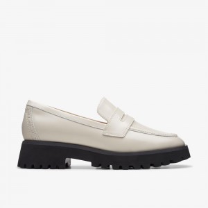 White Clarks Women's Stayso Edge Loafers | 205XVMLTU