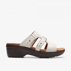 White Clarks Women's Tuleah Jane Heeled Sandals | 346KXZGNI