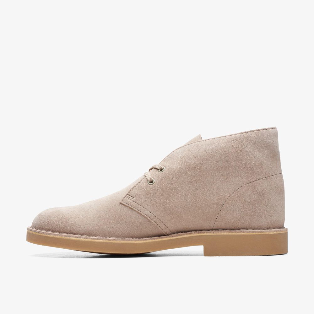 Beige Clarks Men's Desert Evo Boots | 129VNEXAW