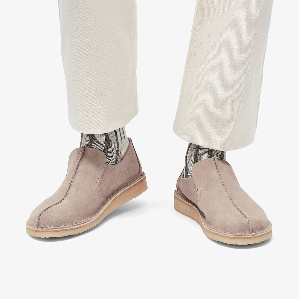 Beige Clarks Men's Desert Mosier Loafers | 026ZHRNAI