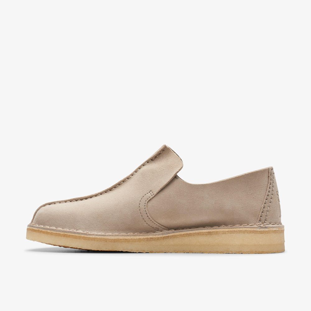 Beige Clarks Men's Desert Mosier Loafers | 026ZHRNAI