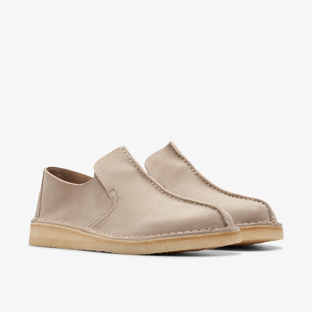 Beige Clarks Men's Desert Mosier Loafers | 026ZHRNAI