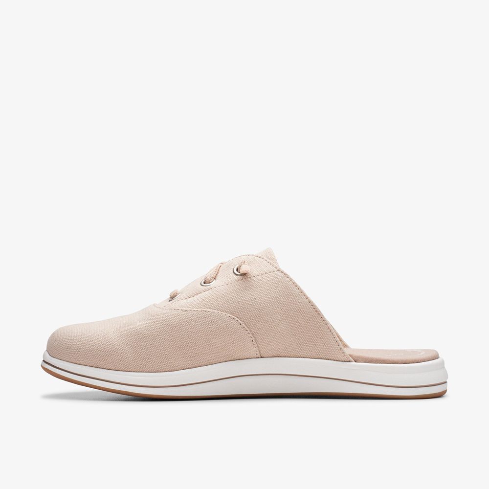 Beige Clarks Women's Breeze Clara Mules | 784ERILNJ