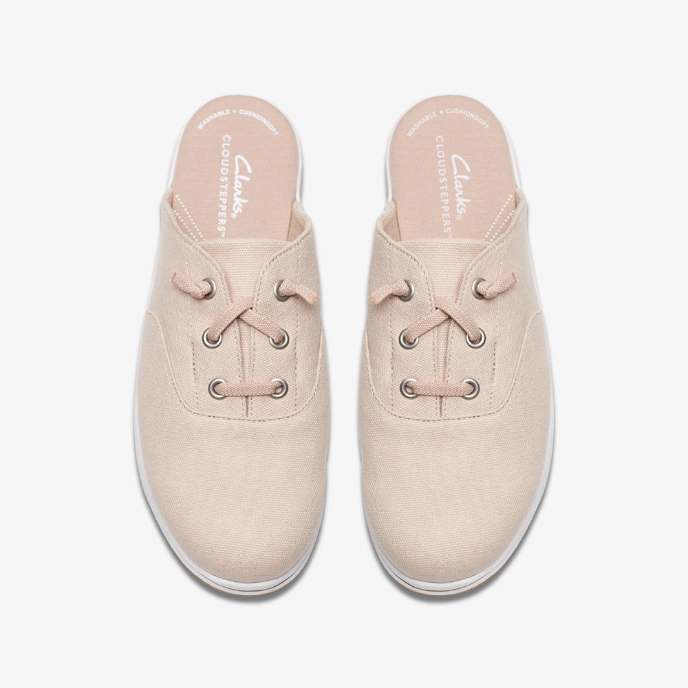 Beige Clarks Women's Breeze Clara Mules | 784ERILNJ