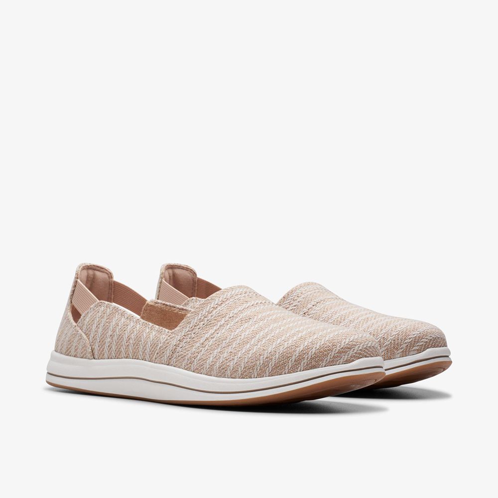 Beige Clarks Women's Breeze Step Ii Slip On Shoes | 972FYKGMI