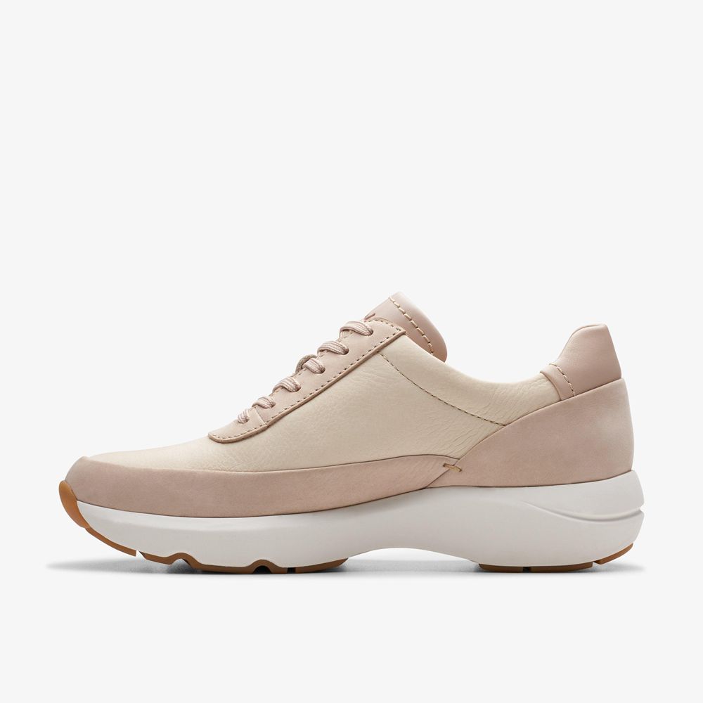 Beige Clarks Women's Tivoli Zip Sneakers | 540SXYFVJ