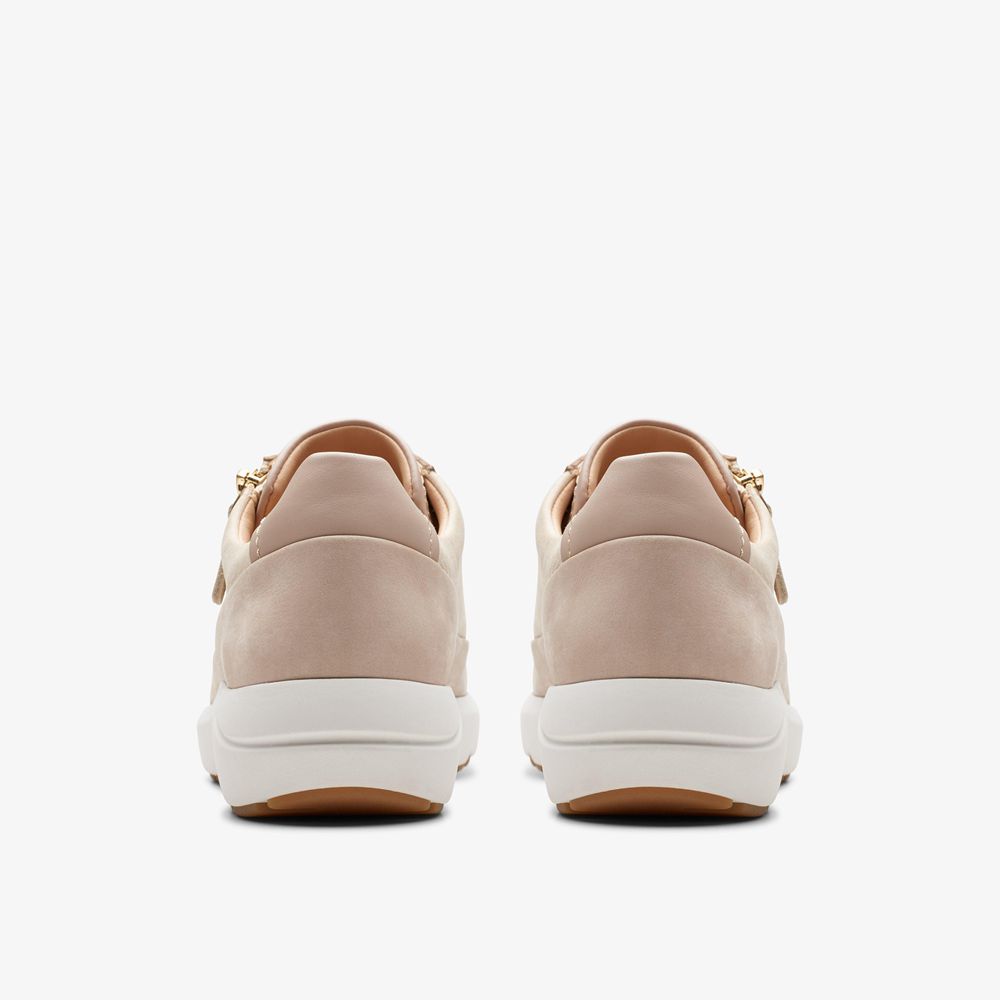 Beige Clarks Women's Tivoli Zip Sneakers | 540SXYFVJ