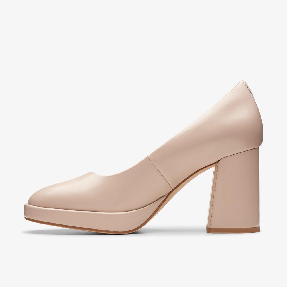 Beige Clarks Women's Zoya 85 Court Pumps | 874FYMPUQ